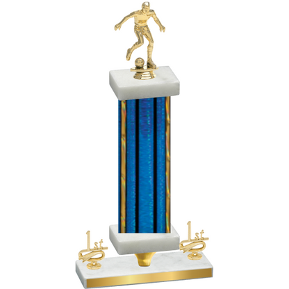 Premium Single Blue Glacier First Place Soccer Trophy