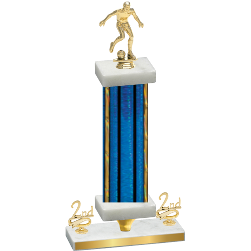 Premium Single Blue Glacier Second Place Soccer Trophy