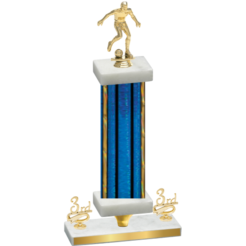 Premium Single Blue Glacier Third Place Soccer Trophy