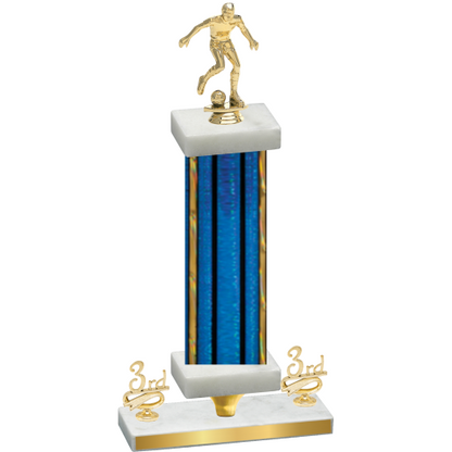 Premium Single Blue Glacier Third Place Soccer Trophy
