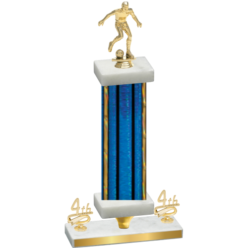 Premium Single Blue Glacier Fourth Place Soccer Trophy
