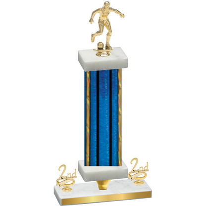 Premium Single Blue Glacier Second Place Soccer Trophy