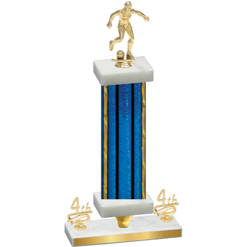 Premium Single Blue Glacier Fourth Place Soccer Trophy