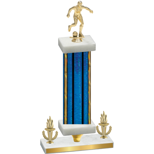 Premium Single Blue Glacier Victory Soccer Trophy