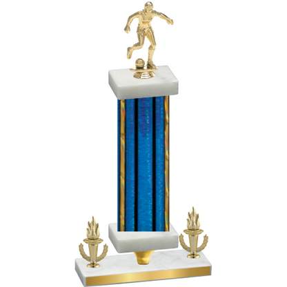 Premium Single Blue Glacier Victory Soccer Trophy