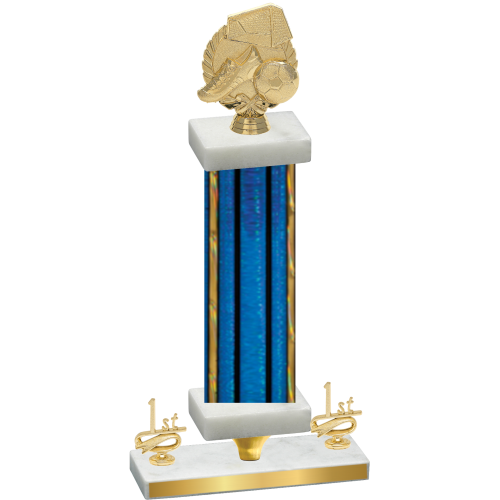 Premium Single Blue Glacier First Place Soccer Trophy