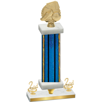 Premium Single Blue Glacier Second Place Soccer Trophy