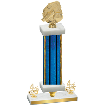 Premium Single Blue Glacier Fourth Place Soccer Trophy