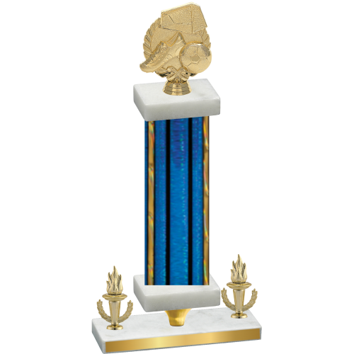 Premium Single Blue Glacier Victory Soccer Trophy