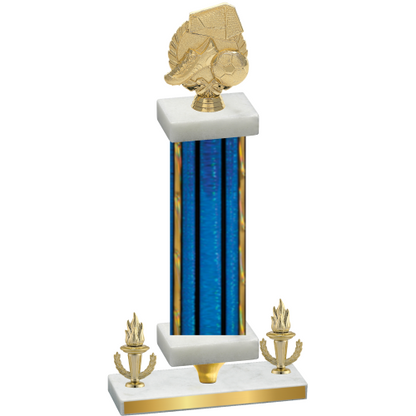 Premium Single Blue Glacier Victory Soccer Trophy