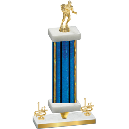 Premium Single Blue Glacier First Place Rugby Trophy