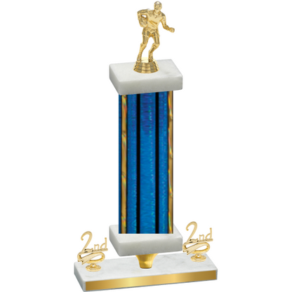 Premium Single Blue Glacier Second Place Rugby Trophy