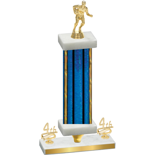 Premium Single Blue Glacier Fourth Place Rugby Trophy