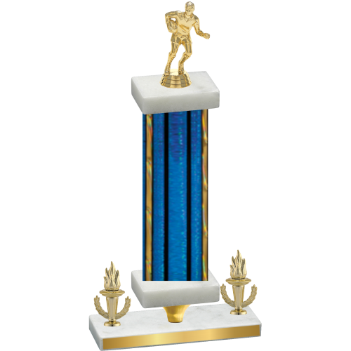 Premium Single Blue Glacier Victory Rugby Trophy