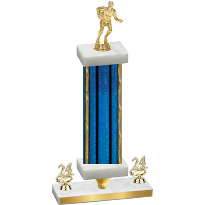 Premium Single Blue Glacier Year Rugby Trophy