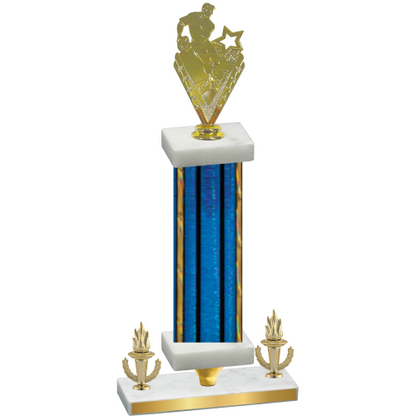 Premium Single Blue Glacier Victory Rugby Trophy
