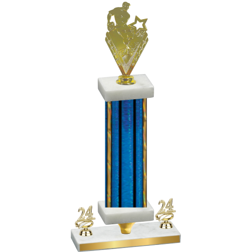 Premium Single Blue Glacier Year Rugby Trophy
