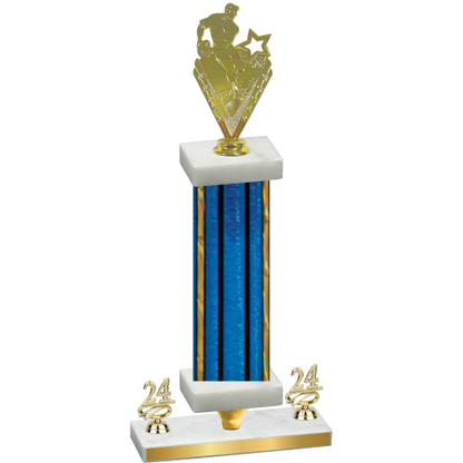 Premium Single Blue Glacier Year Rugby Trophy
