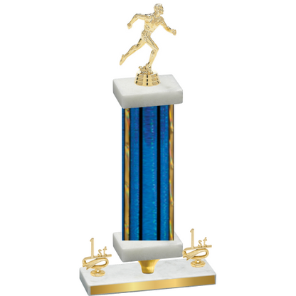 Premium Single Blue Glacier First Place Running Trophy