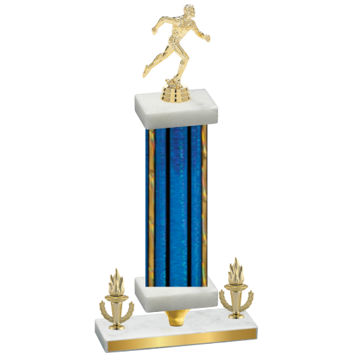 Premium Single Blue Glacier Victory Running Trophy