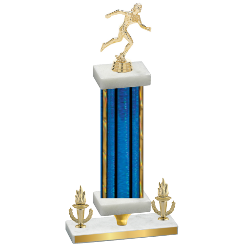 Premium Single Blue Glacier Victory Running Trophy