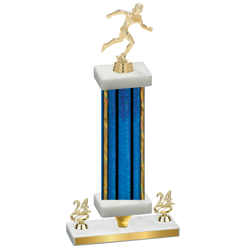 Premium Single Blue Glacier Year Running Trophy