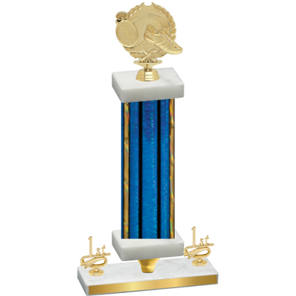 Premium Single Blue Glacier First Place Running Trophy