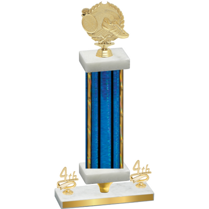 Premium Single Blue Glacier Fourth Place Running Trophy