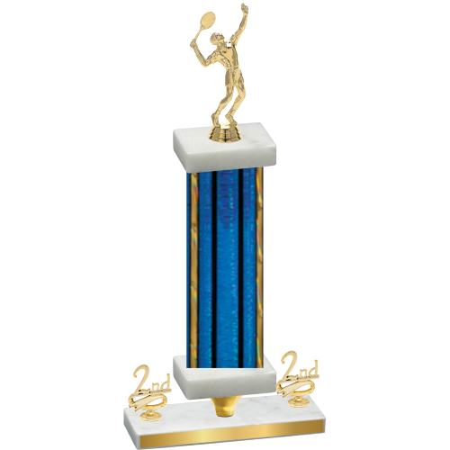 Premium Single Blue Glacier Second Place Tennis Trophy