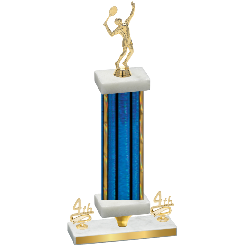 Premium Single Blue Glacier Fourth Place Tennis Trophy