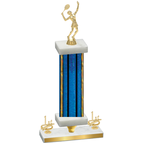 Premium Single Blue Glacier First Place Tennis Trophy