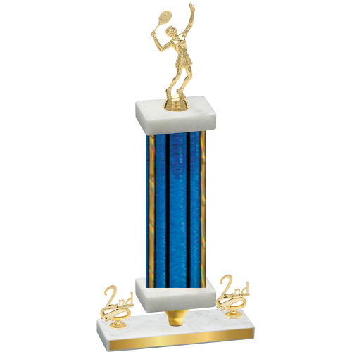 Premium Single Blue Glacier Second Place Tennis Trophy