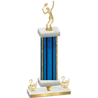Premium Single Blue Glacier Second Place Tennis Trophy