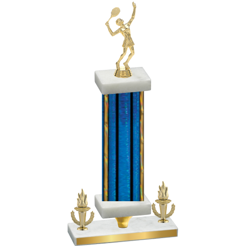 Premium Single Blue Glacier Victory Tennis Trophy