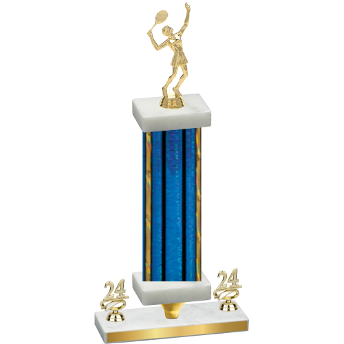 Premium Single Blue Glacier Year Tennis Trophy