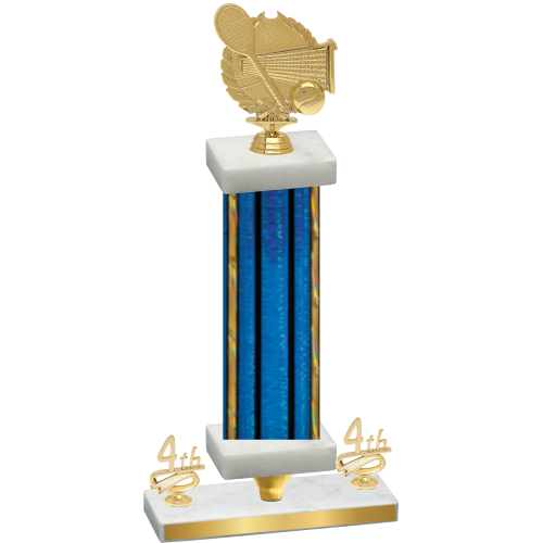 Premium Single Blue Glacier Fourth Place Tennis Trophy