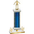 Premium Single Blue Glacier Fourth Place Wrestling Trophy