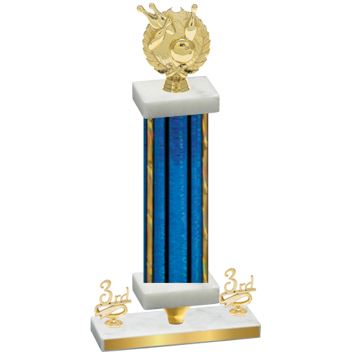 Premium Single Blue Glacier Third Place Bowling Trophy