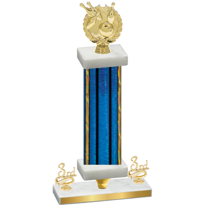 Premium Single Blue Glacier Third Place Bowling Trophy