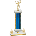 Premium Single Blue Glacier First Place Volleyball Trophy