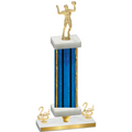 Premium Single Blue Glacier Second Place Volleyball Trophy