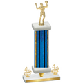 Premium Single Blue Glacier Fourth Place Volleyball Trophy