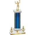 Premium Single Blue Glacier Victory Volleyball Trophy