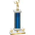 Premium Single Blue Glacier First Place Volleyball Trophy