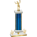 Premium Single Blue Glacier Fourth Place Volleyball Trophy