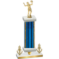 Premium Single Blue Glacier Victory Volleyball Trophy
