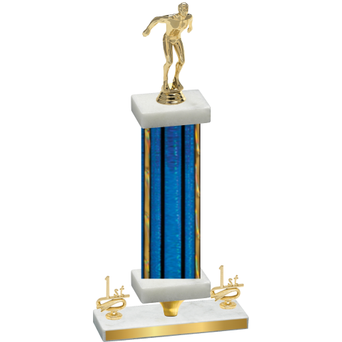 Premium Single Blue Glacier First Place Swimming Trophy