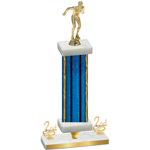 Premium Single Blue Glacier Second Place Swimming Trophy