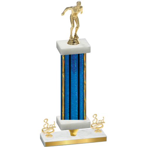 Premium Single Blue Glacier Third Place Swimming Trophy