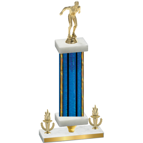 Premium Single Blue Glacier Victory Swimming Trophy